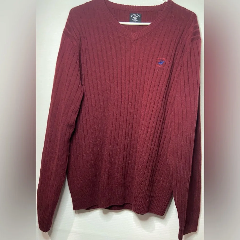 Beverly Hills Polo Club Sweater. Red Men’s Sweater. Medium. - Picture 2 of 3